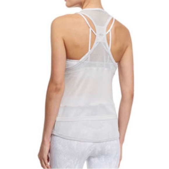 Alo Yoga Ella Mesh-Panel Sport Tank, Vapor Gray S - Picture 2 of 9